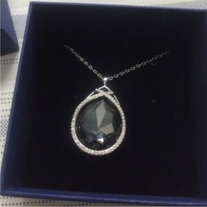 Swarovski Black and Silver Teardrop Necklace